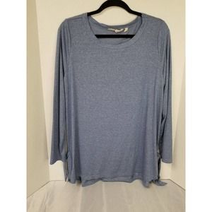 Soft Surroundings blue pullover tip blouse size L